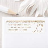 Joy Return Address Gold Glitter White Kerstmis Etiket (Insitu)