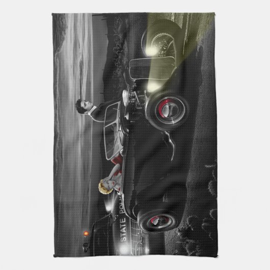 Joy Ride B&W 2 Theedoek (Verticaal)