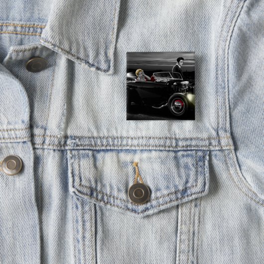 Joy Ride B&W 2 Vierkante Button 5,1 Cm (In situ)