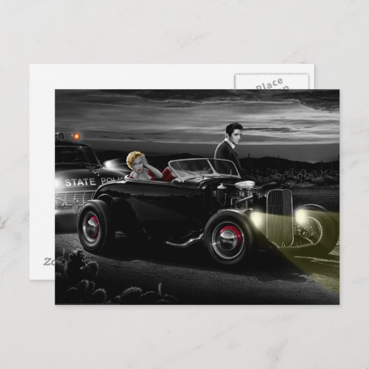 Joy Ride B&W Briefkaart (Voorkant / Achterkant)