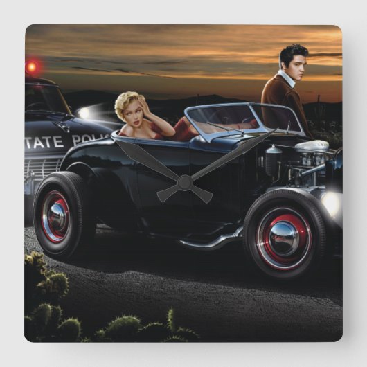 Joy Ride Vierkante Klok (Voorkant)