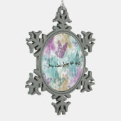 Joy Rises from the Soul Tin Sneeuwvlok Ornament (Links)