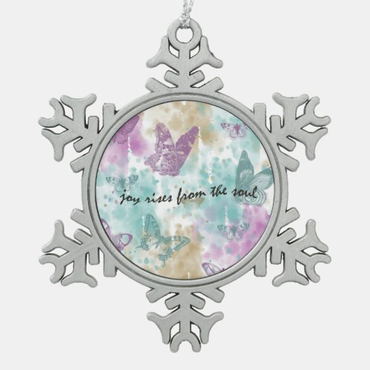 Joy Rises from the Soul Tin Sneeuwvlok Ornament (Voorkant)