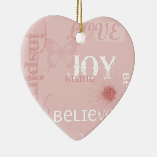 Joy Rising Roze Keramisch Ornament (Rechts)