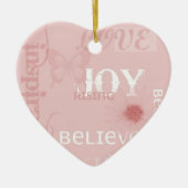 Joy Rising Roze Keramisch Ornament (Voorkant)