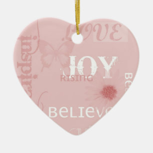 Joy Rising Roze Keramisch Ornament