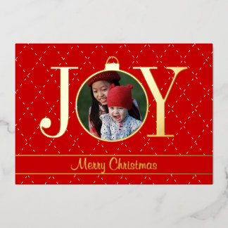 JOY Rode Kerst Kaart met Echt