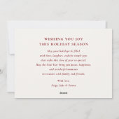 Joy rode krans niet foto vakantie kerstkaart (Achterkant)