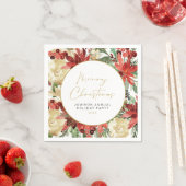 JOY Rode Poinsettia Kerstfeest Decor Servet (Insitu)