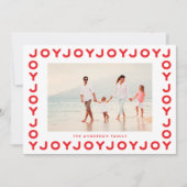 Joy | Rood kerstfoto-Lijst Feestdagenkaart (Voorkant)