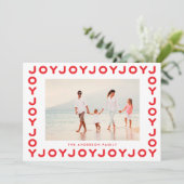 Joy | Rood kerstfoto-Lijst Feestdagenkaart (Staand voorkant)
