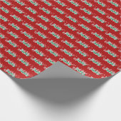 JOY Rood Modern Vet Script Minimalistisch Kerstmis Cadeaupapier (Hoek)