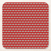 JOY Rood Modern Vet Script Minimalistisch Kerstmis Kartonnen Onderzetters (Voorkant)