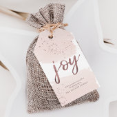 Joy | Roos Gold Kerstmis Cadeaulabel