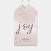 Joy | Roos Gold Kerstmis Cadeaulabel (Voorkant)