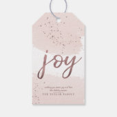 Joy | Roos Gold Kerstmis Cadeaulabel (Achterkant)