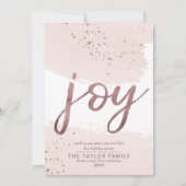 Joy | Roos Gold Kerstmis Feestdagenkaart (Voorkant)