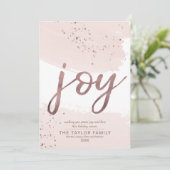 Joy | Roos Gold Kerstmis Feestdagenkaart (Staand voorkant)
