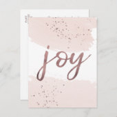 Joy | Roos Gold Kerstmis Feestdagenkaart (Voorkant / Achterkant)