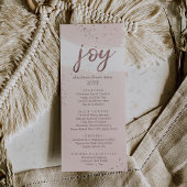 Joy | Roos Gold Kerstmis menu Kaart