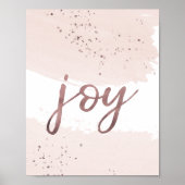 Joy | Roos Gold Kerstmis Poster (Voorkant)
