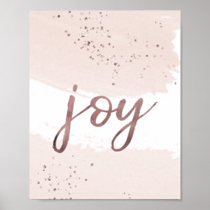 Joy Roos Gold Kerstmis Poster