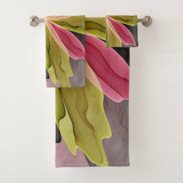 Joy, roze groene antracite Fantasy Fantasy Flower  Bad Handdoek