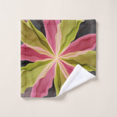 Joy, roze groene antracite Fantasy Fantasy Flower  Bad Handdoek (Wasdoekje)