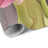 Joy, roze groene antracite Fantasy Fantasy Flower  Cadeaupapier (Rol Hoek)