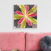Joy, roze groene antracite Fantasy Fantasy Flower Canvas Afdruk (Insitu (Woonkamer))
