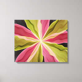 Joy, roze groene antracite Fantasy Fantasy Flower  Canvas Afdruk