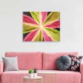 Joy, roze groene antracite Fantasy Fantasy Flower  Canvas Afdruk (Insitu (Woonkamer))