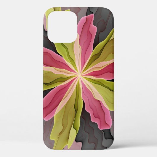 Joy, roze groene antracite Fantasy Fantasy Flower  Case-Mate iPhone Case (Achterkant)