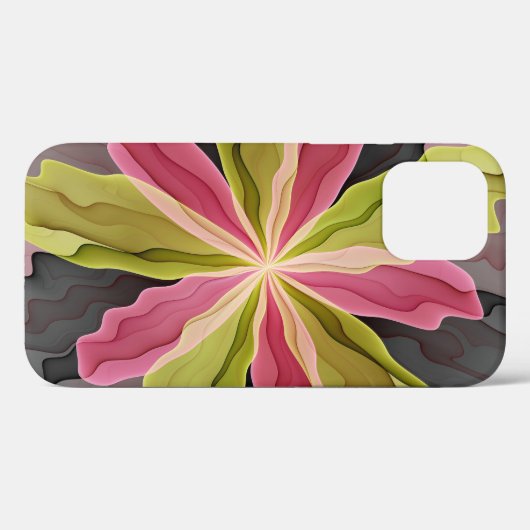 Joy, roze groene antracite Fantasy Fantasy Flower  Case-Mate iPhone Case (Achterkant (horizontaal))