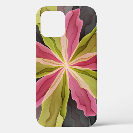 Joy, roze groene antracite Fantasy Fantasy Flower  Case-Mate iPhone Case (Achterkant)