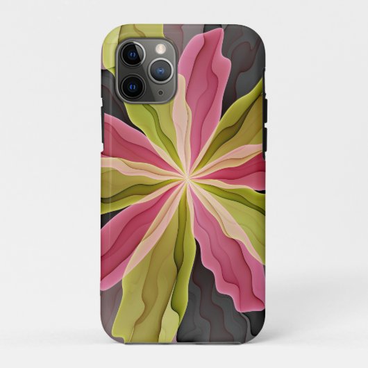 Joy, roze groene antracite Fantasy Fantasy Flower Case-Mate iPhone Case (Achterkant)