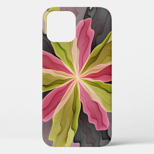 Joy, roze groene antracite Fantasy Fantasy Flower  Case-Mate iPhone Case (Achterkant)