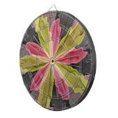 Joy, roze groene antracite Fantasy Fantasy Flower  Dartbord (Voorkant Rechts)