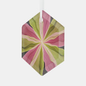 Joy, roze groene antracite Fantasy Fantasy Flower Glas Ornament (Voorkant links)