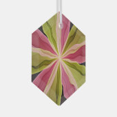 Joy, roze groene antracite Fantasy Fantasy Flower Glas Ornament (Voorkant Rechts)