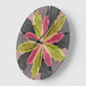 Joy, roze groene antracite Fantasy Fantasy Flower  Grote Klok (Hoek)