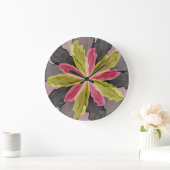 Joy, roze groene antracite Fantasy Fantasy Flower  Grote Klok (Huis)