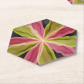 Joy, roze groene antracite Fantasy Fantasy Flower  Kartonnen Onderzetters (Schuin)