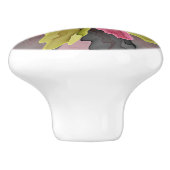 Joy, roze groene antracite Fantasy Fantasy Flower  Keramische Knop (Zijkant)