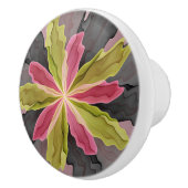 Joy, roze groene antracite Fantasy Fantasy Flower  Keramische Knop (Rechts)