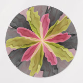 Joy, roze groene antracite Fantasy Fantasy Flower Labels (Design 2)