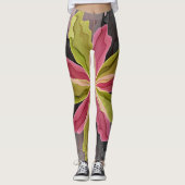 Joy, roze groene antracite Fantasy Fantasy Flower  Leggings (Voorkant)