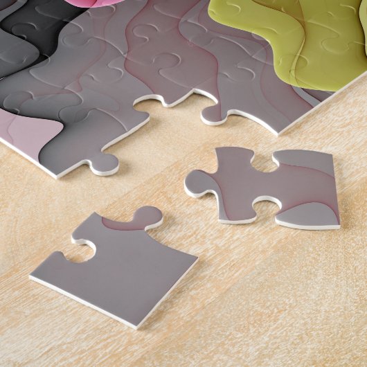 Joy, roze groene antracite Fantasy Fantasy Flower  Legpuzzel (Zijkant)