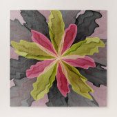Joy, roze groene antracite Fantasy Fantasy Flower  Legpuzzel (Horizontaal)