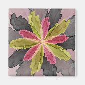 Joy, roze groene antracite Fantasy Fantasy Flower  Magneet (Voorkant)
